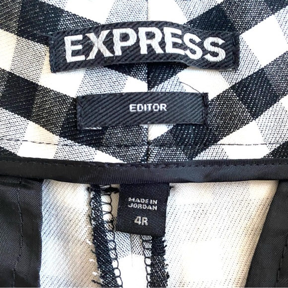 Express Black & White Gingham Editor Pant - Picture 4 of 6